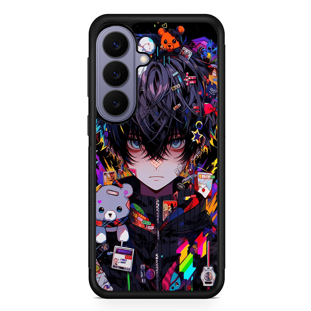 Anime Boy Bear Doll Aesthetic Samsung Galaxy S26 Case | Durable Rubber Case for Samsung Galaxy S26