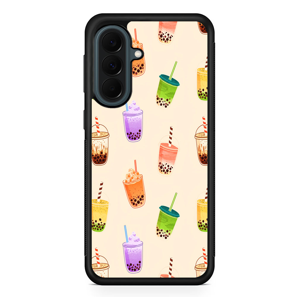 Bubble Tea Cups Colorful Samsung Galaxy A37 Case | Samsung Galaxy A37 Rubber Phone Case