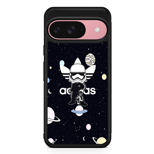 Adidas Stormtrooper Galaxy Google Pixel 9 Case | Google Pixel 9 Protective Rubber Case