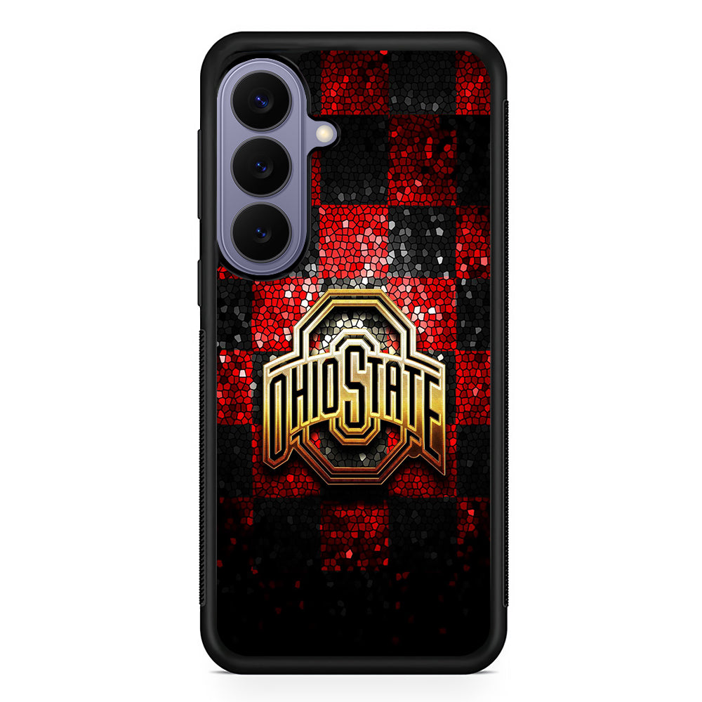 Ohio State Red Black Glitter Samsung Galaxy S26 Case | Durable Rubber Case for Samsung Galaxy S26