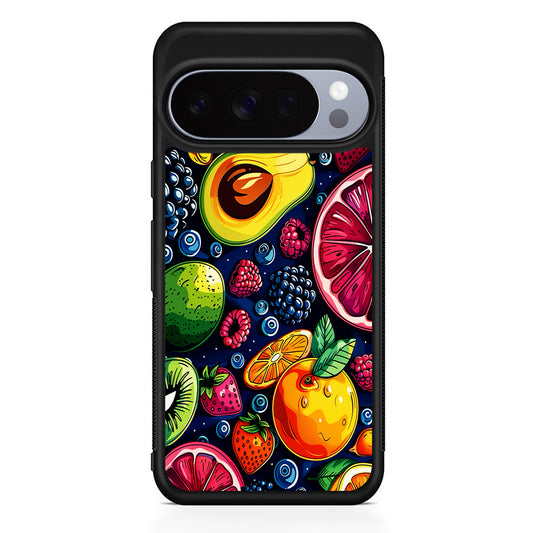 Colorful Mixed Sweet Fruits Google Pixel 10 Pro Case | Slim Google Pixel 10 Pro Rubber Case