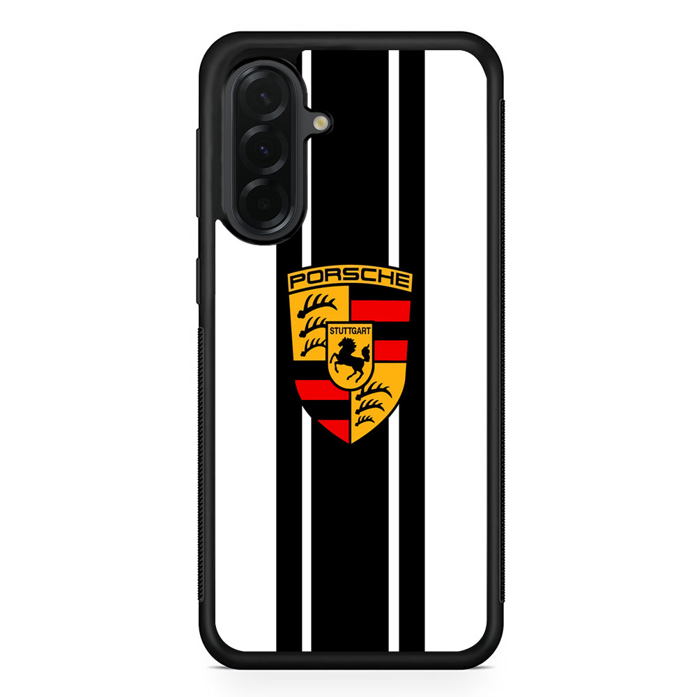 Porsche Stripe White Emblem Samsung Galaxy A36 Case | Durable Samsung Galaxy A36 Cover