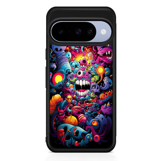 One Eyed Monster Doodle Art Google Pixel 10 Case | Google Pixel 10 Rubber Protective Case