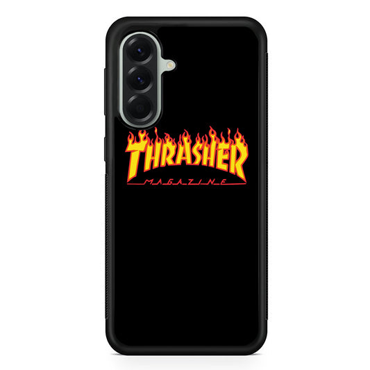 Thrasher Magazine Black Simple Fire Samsung Galaxy A56 Case | Durable Samsung Galaxy A56 Cover