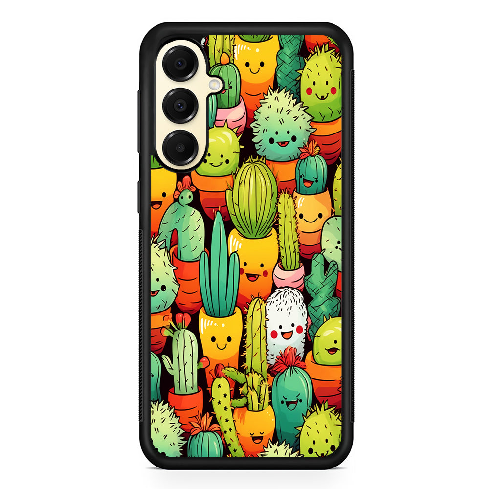 Cactus Cartoon in Pots Samsung Galaxy A16 Case | Slim Rubber Samsung Galaxy A16 Case