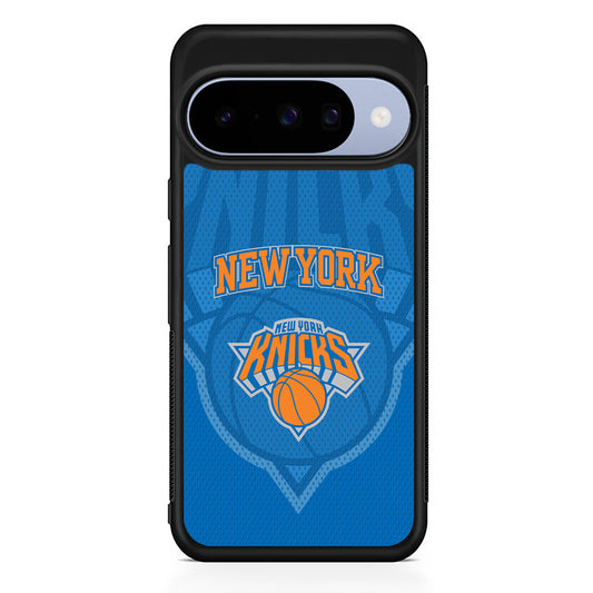 NBA New York Knicks Blue Patern Google Pixel 10 Case | Google Pixel 10 Rubber Protective Case