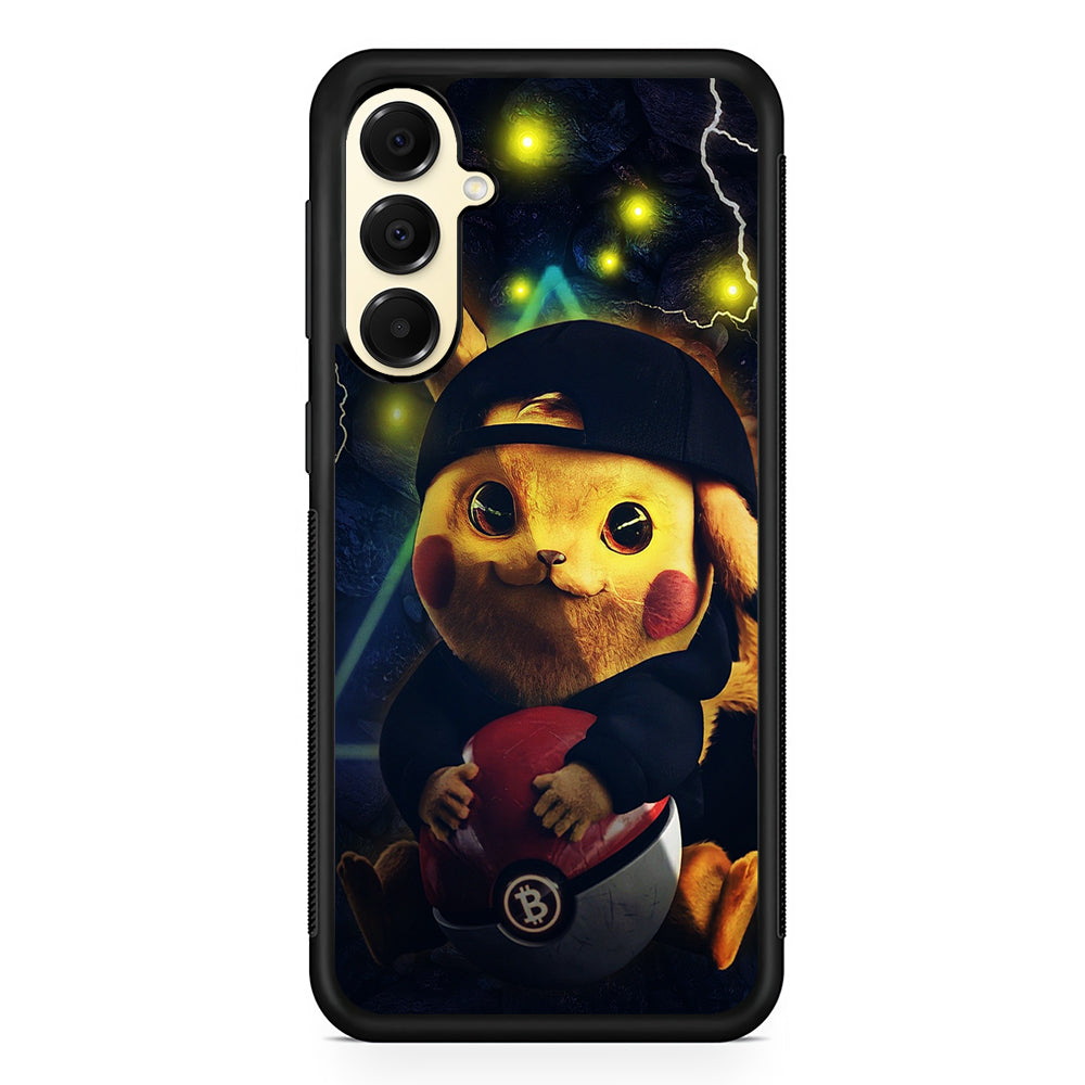 Pikachu With His Pokeball Samsung Galaxy A16 Case | Slim Rubber Samsung Galaxy A16 Case
