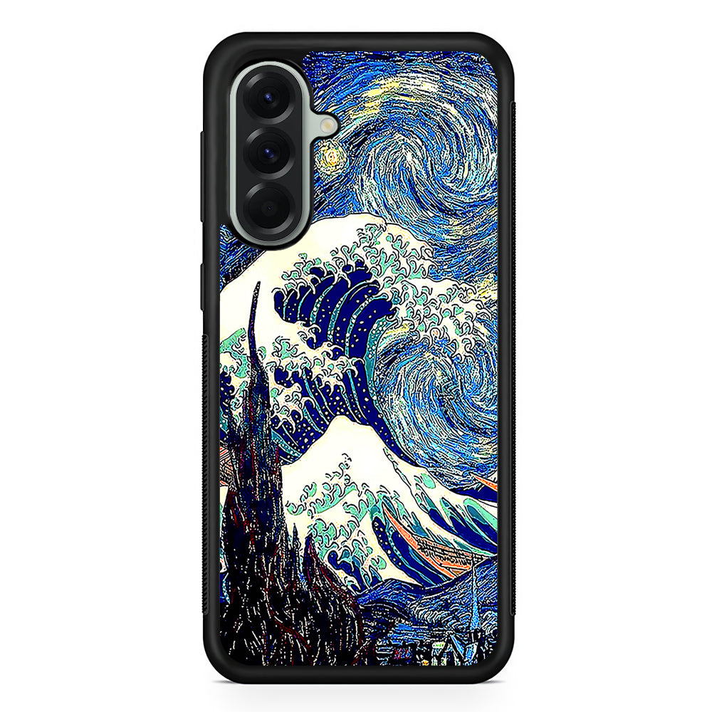 The Great Wave The Starry Night Samsung Galaxy A56 Case | Samsung Galaxy A56 Protective Rubber Case