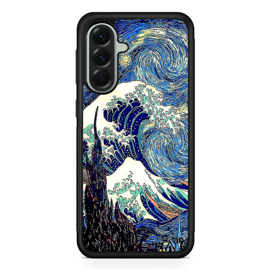 The Great Wave The Starry Night Samsung Galaxy A56 Case | Samsung Galaxy A56 Protective Rubber Case