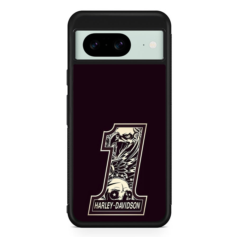 Harley Davidson Number Dark Purple Google Pixel 8 Case | Slim Rubber Case for Google Pixel 8