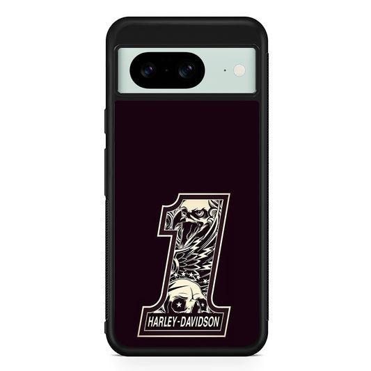 Harley Davidson Number Dark Purple Google Pixel 8 Case | Slim Rubber Case for Google Pixel 8
