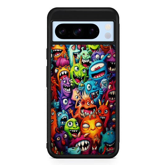 A Lot of Monsters Doodle Google Pixel 8 Pro Case | Slim Rubber Case for Google Pixel 8 Pro
