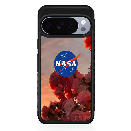 Nasa Logo Pink Flowers Google Pixel 10 Pro Case | Slim Google Pixel 10 Pro Rubber Case