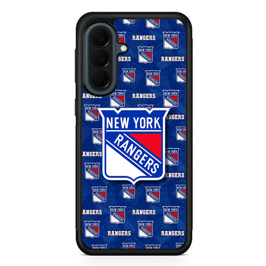 NHL New York Rangers Pattern Samsung Galaxy A37 Case | Samsung Galaxy A37 Rubber Phone Case