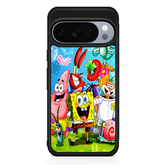 SpongeBob SquarePants Family Google Pixel 10 Pro Case | Slim Google Pixel 10 Pro Rubber Case