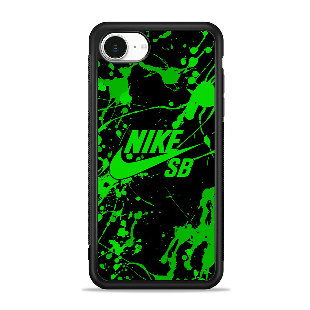 Nike Green Paint Splash iPhone 16e Case - Slim Silicone Case