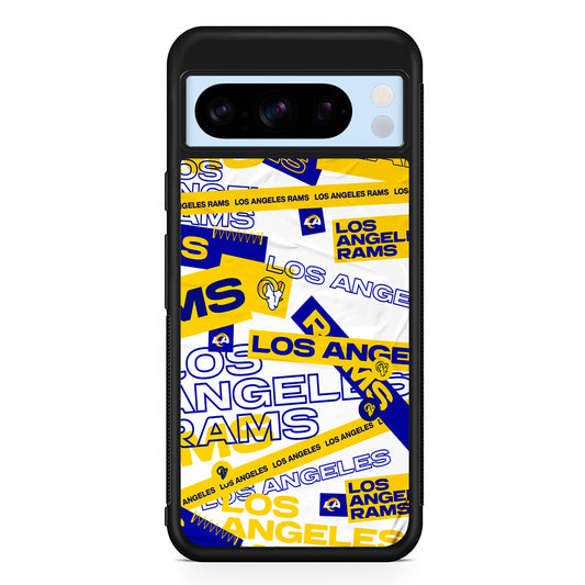 NFL Los Angeles Rams Logo Pattern Google Pixel 8 Pro Case | Slim Rubber Case for Google Pixel 8 Pro