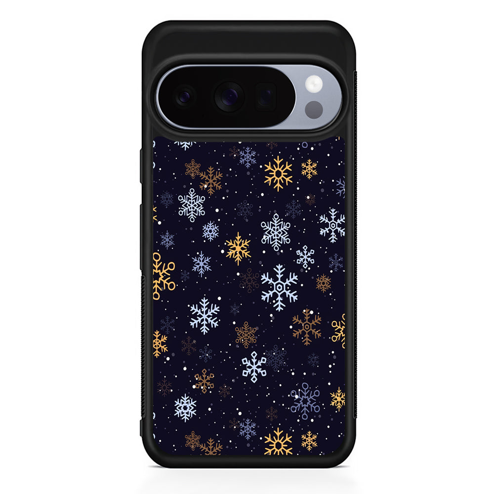 Dark Blue Yellow Winter Google Pixel 10 Pro Case | Slim Google Pixel 10 Pro Rubber Case