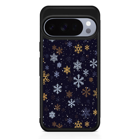 Dark Blue Yellow Winter Google Pixel 10 Pro Case | Slim Google Pixel 10 Pro Rubber Case