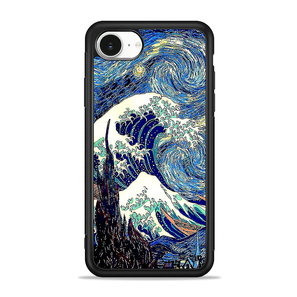 The Great Wave The Starry Night iPhone 16e Case | Protective Phone Cover