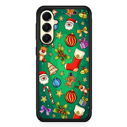 Christmas Ornaments Pattern Green Samsung Galaxy A16 Case | Slim Rubber Samsung Galaxy A16 Case