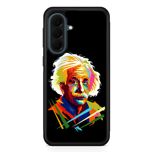 Albert Einstein Pop Art Black Samsung Galaxy A37 Case | Samsung Galaxy A37 Rubber Phone Case
