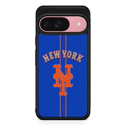 MLB New York Mets Team Google Pixel 9 Case | Google Pixel 9 Protective Rubber Case