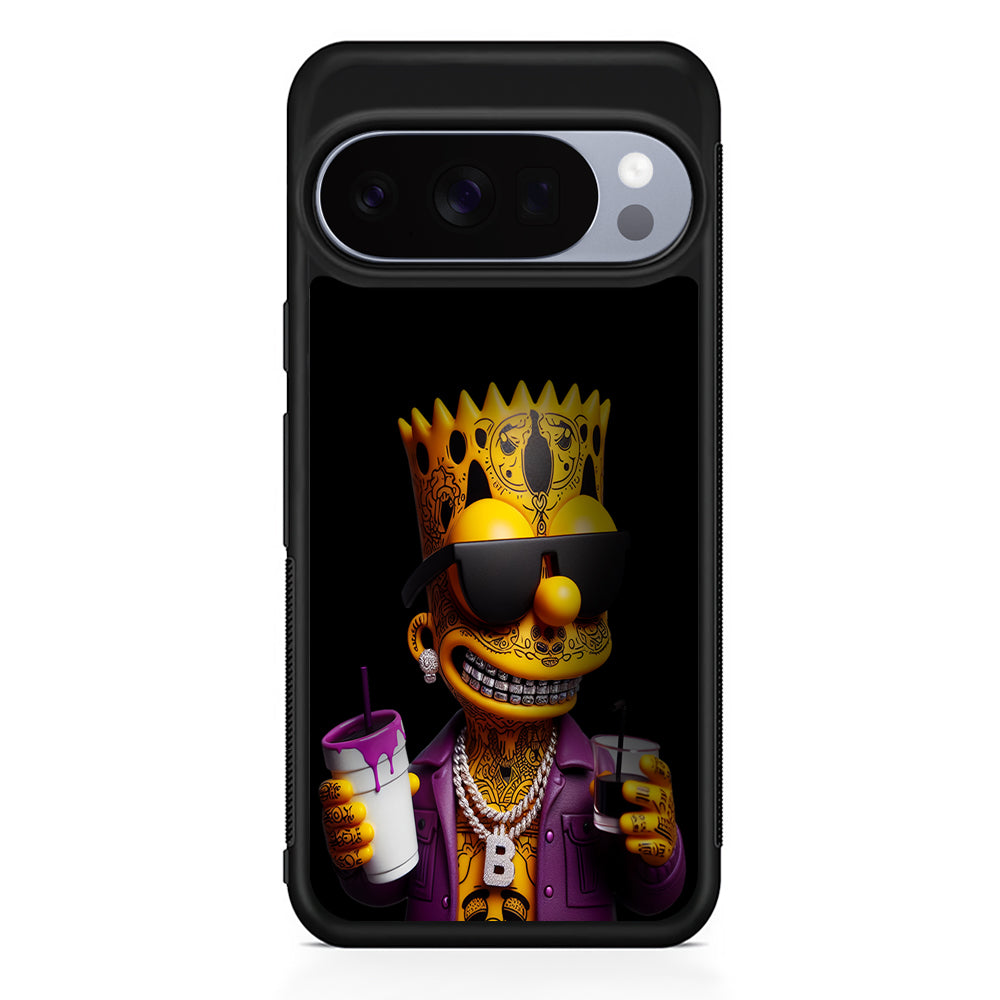 Bart Simpson The Rapper Google Pixel 10 Pro Case | Google Pixel 10 Rubber Protective Case