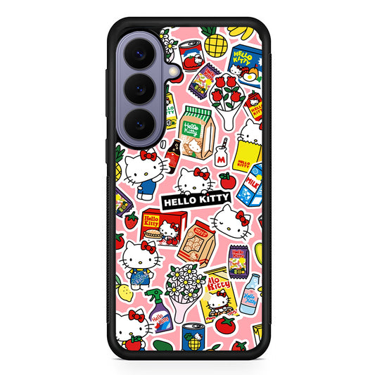 Hello Kitty Stickers Samsung Galaxy S26 Case | Durable Rubber Case for Samsung Galaxy S26