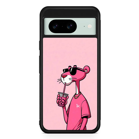 Pink Panther Drinks Bubble Tea Google Pixel 8 Case | Durable Protective Cover for Google Pixel 8