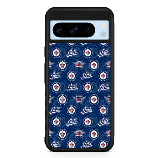 NHL Winnipeg Jets Pattern Google Pixel 8 Pro Case | Slim Rubber Case for Google Pixel 8 Pro