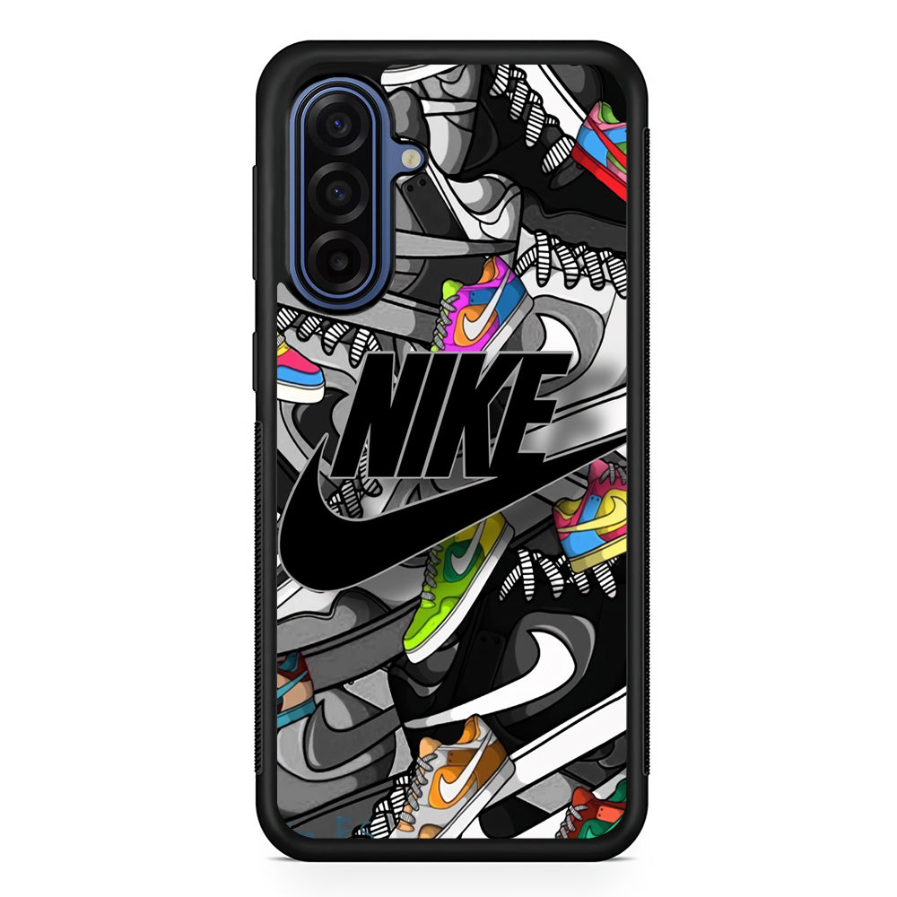 Nike Collection Shoes Black Logo Samsung Galaxy A17 Case | Samsung Galaxy A17 Protective Rubber Case
