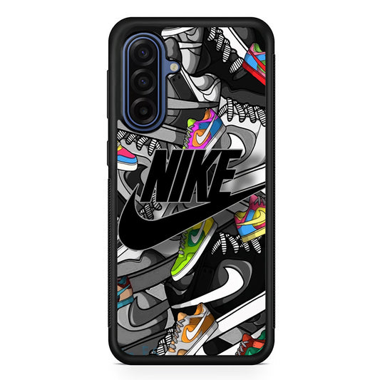 Nike Collection Shoes Black Logo Samsung Galaxy A17 Case | Samsung Galaxy A17 Protective Rubber Case