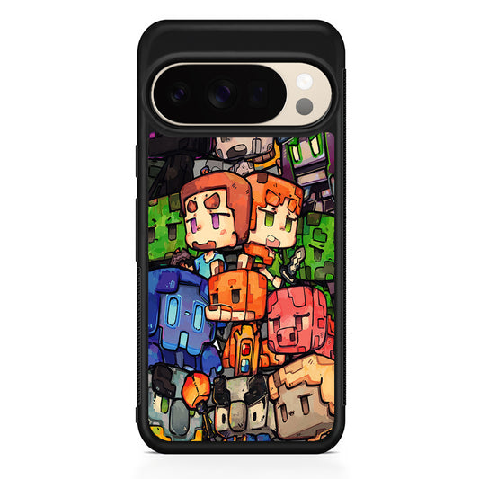 Minicraft Characters Drawing Google Pixel 10 Pro XL Case | Slim Google Pixel 10 Pro XL Protective Case