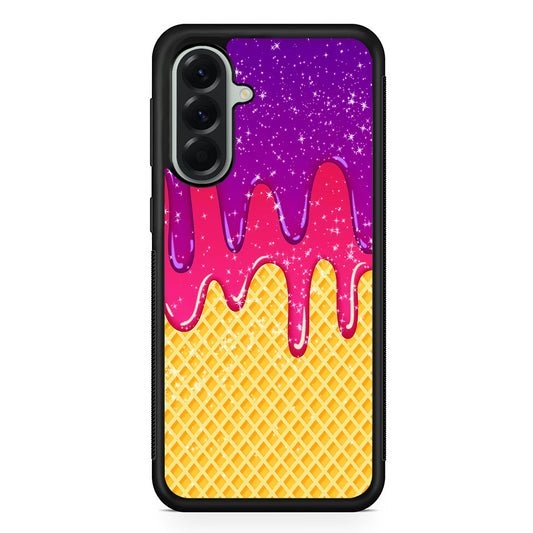 Melted Ice Cream and A Waffle Samsung Galaxy A56 Case | Samsung Galaxy A56 Protective Rubber Case