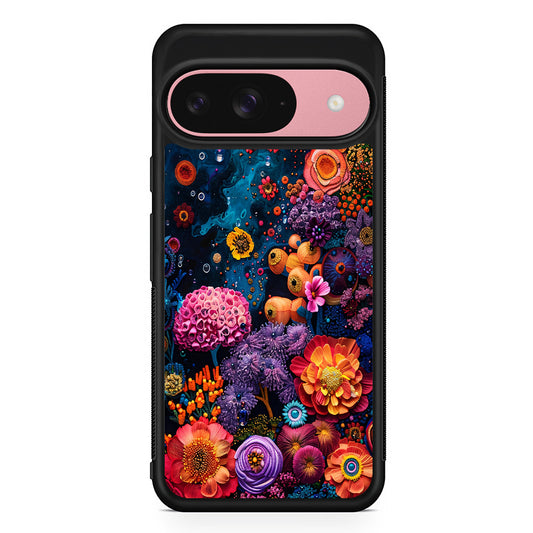 Painting of Flowers and Plants Google Pixel 9 Case | Google Pixel 9 Protective Rubber Case