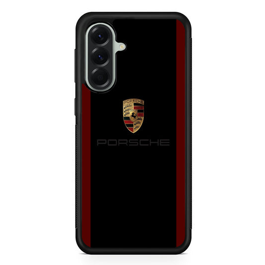 Porsche Logo Stripe Maroon Samsung Galaxy A56 Case | Durable Samsung Galaxy A56 Cover