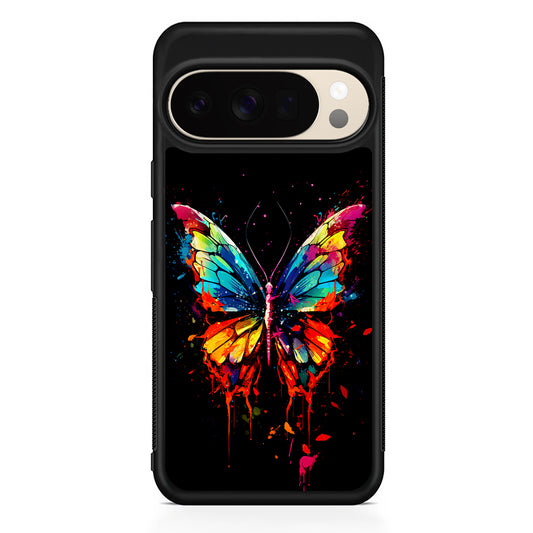 Colorful Butterfly Painting on Black Google Pixel 10 Pro XL Case | Slim Google Pixel 10 Pro XL Protective Case
