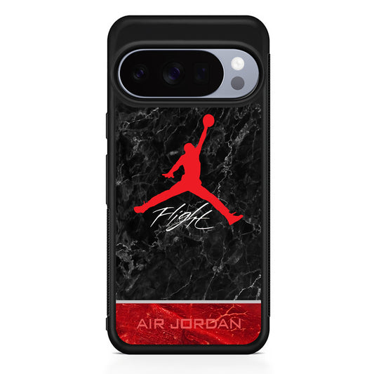 Air Jordan Flight Black Marble Google Pixel 10 Pro Case | Slim Google Pixel 10 Pro Rubber Case