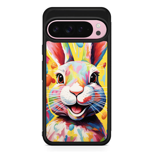 Happy Rabbit Painting Google Pixel 9 Pro XL Case | Protective Cover