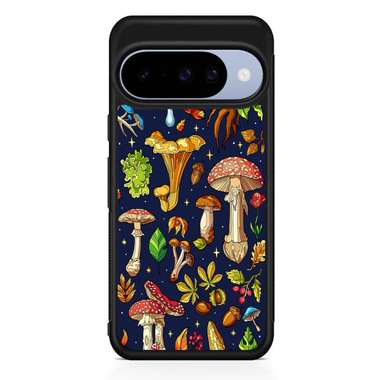 Various Mushrooms Autumn Google Pixel 10 Case | Google Pixel 10 Rubber Protective Case
