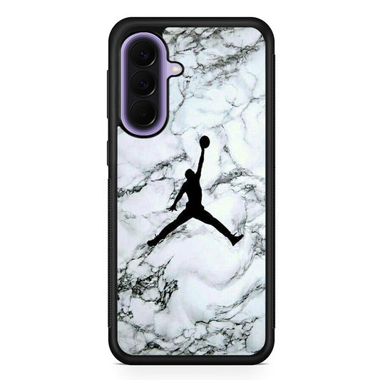Jordan White Marble Logo Samsung Galaxy A57 Case | Slim Samsung Galaxy A57 Rubber Case