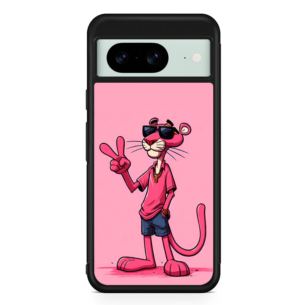 Pink Panther Wearing Glasses Google Pixel 8 Case | Durable Protective Cover for Google Pixel 8