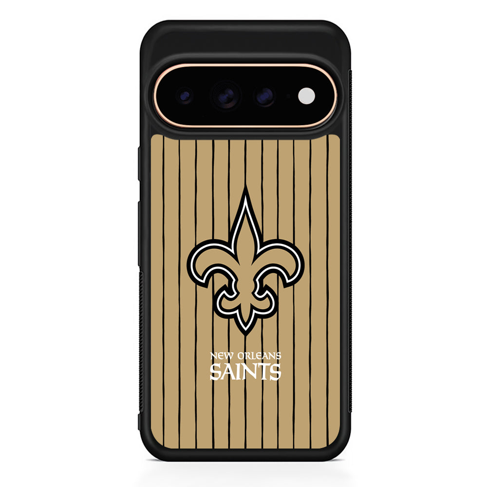 NFL New Orleans Saints Striped Google Pixel 11 Pro Case - Stylish Protective Phone Case