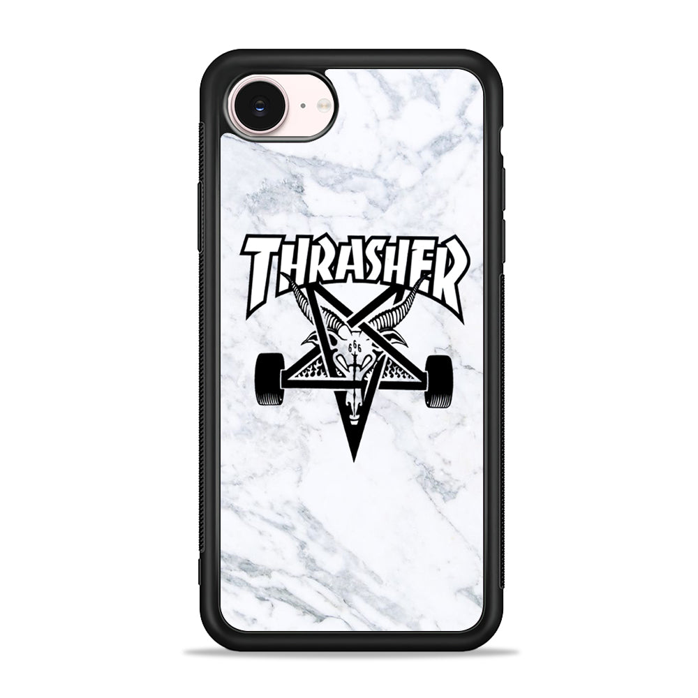 Thrasher x Pentagram White Marble iPhone 17e Case - Silicone Case