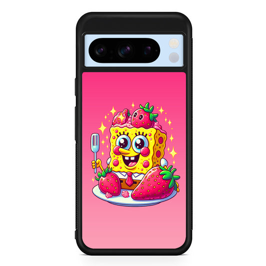SpongeBob Eating Strawberry Google Pixel 8 Pro Case | Slim Rubber Case for Google Pixel 8 Pro