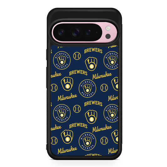 MLB Milwaukee Brewers Pattern Google Pixel 9 Pro XL Case | Protective Cover