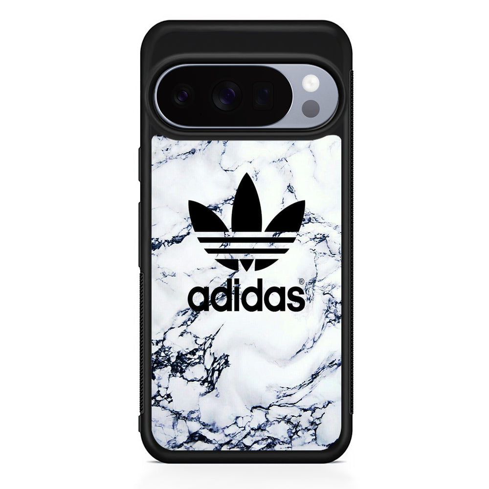 Adidas White Marble Google Pixel 10 Pro Case | Slim Google Pixel 10 Pro Rubber Case