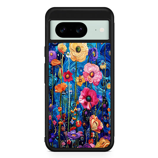 Painting of Flowers with a Blue Sky Google Pixel 8 Case | Durable Protective Cover for Google Pixel 8