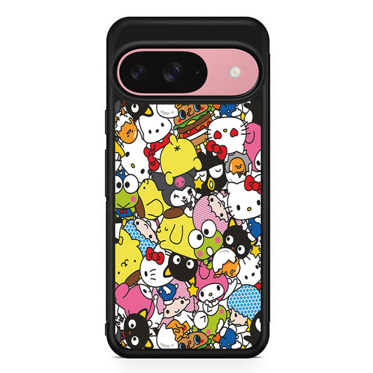 Hello Kitty and Friends Doodle Google Pixel 9 Case | Google Pixel 9 Protective Rubber Case